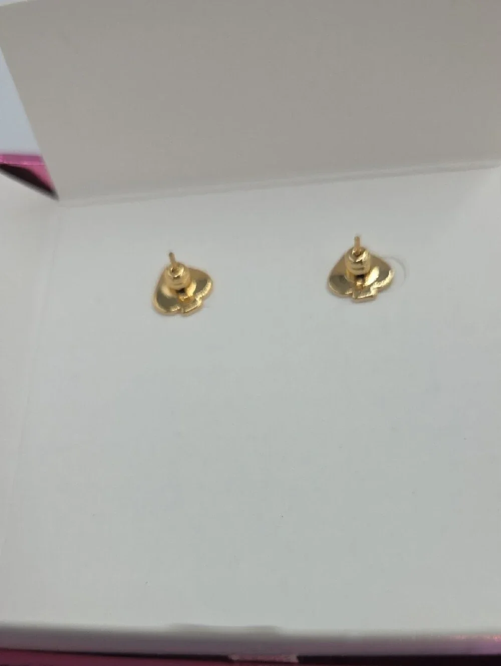 kate spade Gold Tone LOVE YOU, MOM Earrings with Clear CZ